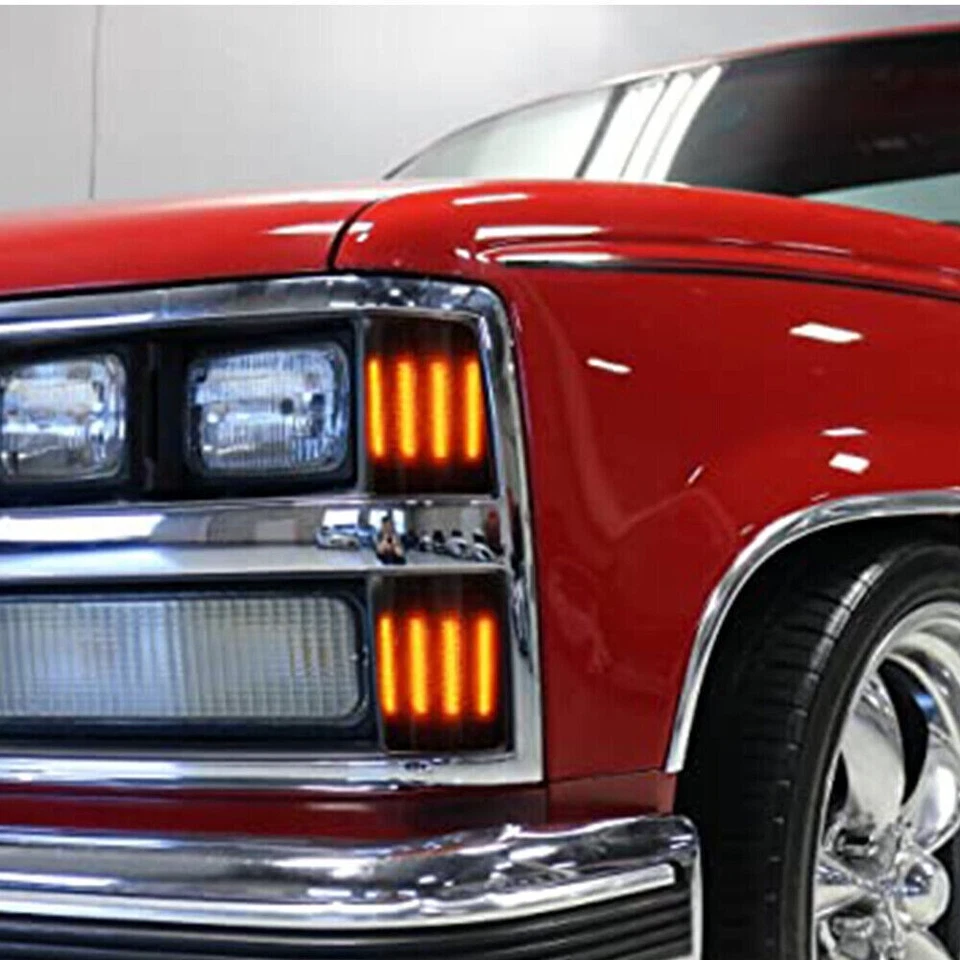 4PC Smoke LED Corner Light Side Marker Lights For 94-98 Chevy C/K 1500 2500 3500 Foto 2 de 4