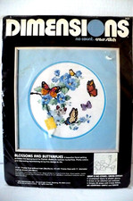 Dimensions "No Count" Cross Stitch Kit Blossoms Butterflies 3922 VTG 1988 NEW