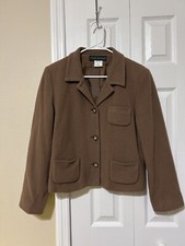 Harve Benard Women's Cocoa Brown Business Casual Wool Blend Blazer Size 10
