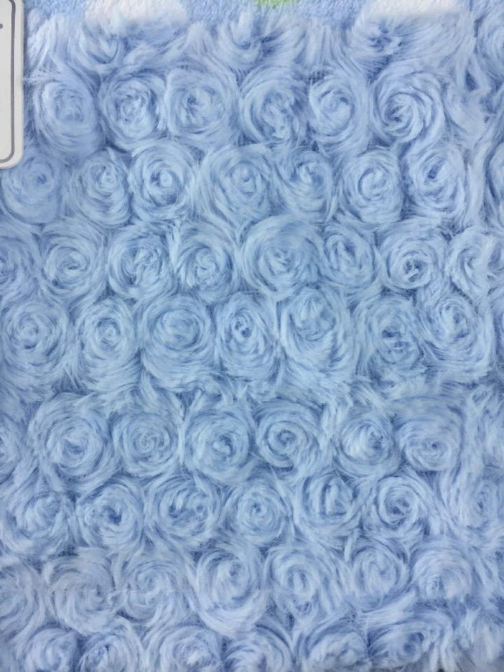 Manta de seguridad Cuddle Bear Collection azul blanco a lunares Minky Rosette Swirl Foto 4 de 4