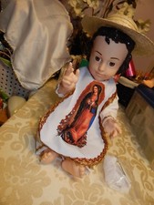 Indio Juan Diego Ropa Nino Dios, baby Jesus clothes manta Blanca Medida 25 cms