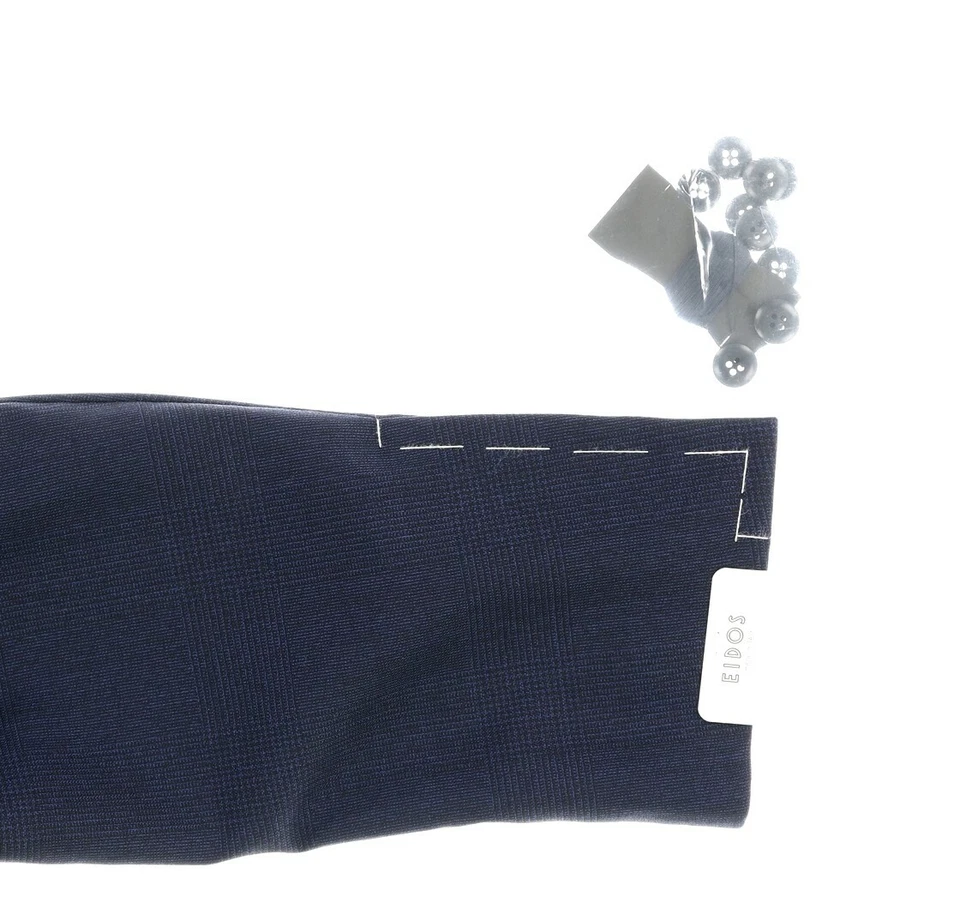 Blazer Eidos Para Hombres Lana Balthazar Azul Marino Glen Cuadros Calce Ajustado Talla 52R Foto 2 de 3