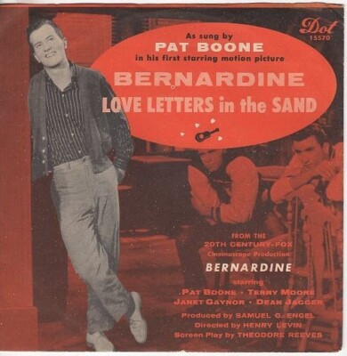 Pat Boone   Bernardine / Love Letters In The Sand 45  w/ PS