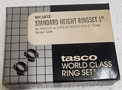 Tasco WC1872 1'' Diameter World Class Standard Height Scope Rings Set New in Box