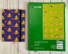 Pizza School Supplies Hardcover Journal Sticker Sheet Wide Ruled Notebook
