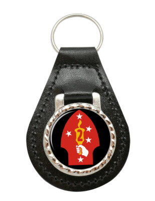 Schlüsselanhänger 2nd Marine Division USA Leder