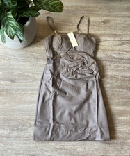 Lucy Faux Leather Spaghetti Strap Bodycon Mini Dress Size S