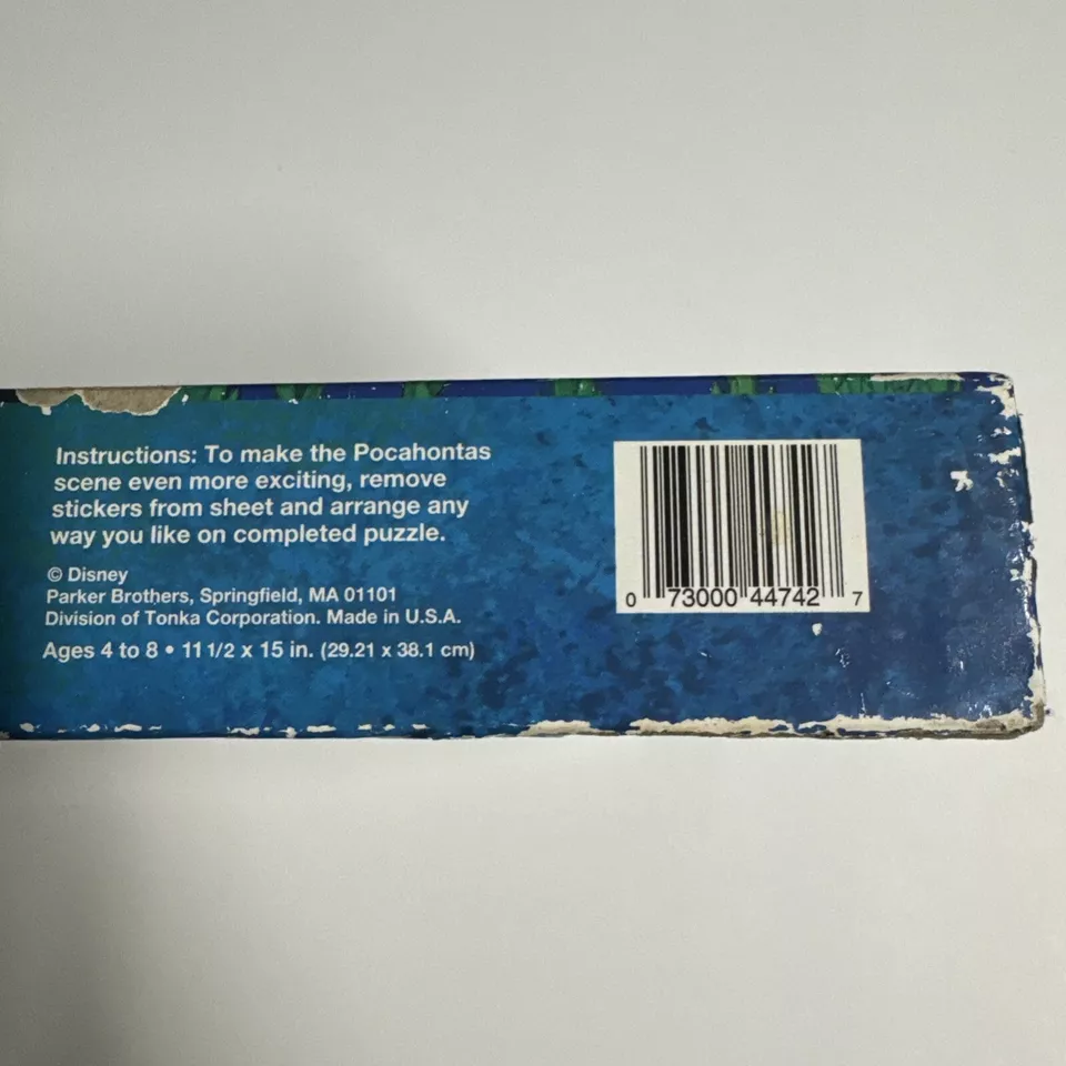 Rompecabezas de pegatinas de 70 piezas Disney Pocahontas vintage años 90 - 31 pegatinas NUEVO SIN USAR Foto 2 de 4