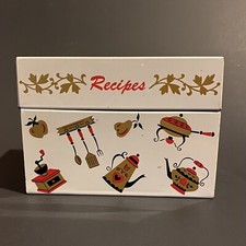 Vintage Metal Litho Recipe Box by Ohio Art Co. Kitschy Mid Century Kitchen Theme
