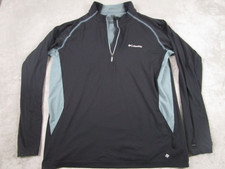 Columbia Sweater Mens Large Black 1/4 Zip Pullover Outdoor Lightweight
