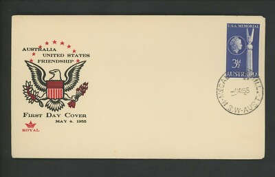 Postal History Australia Scott #280 FDC US Memorial Monument 1955