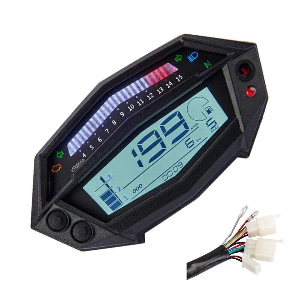 For Kawasaki Motorcycle Digital LCD Tachometer Odometer Gear Indicator Odometer Foto 3 de 4