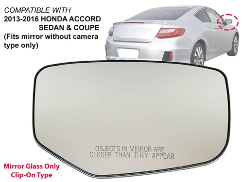 For Mirror Glass Non-Heated 2013 - 2016 HONDA ACCORD Sedan Coupe Passenger Side