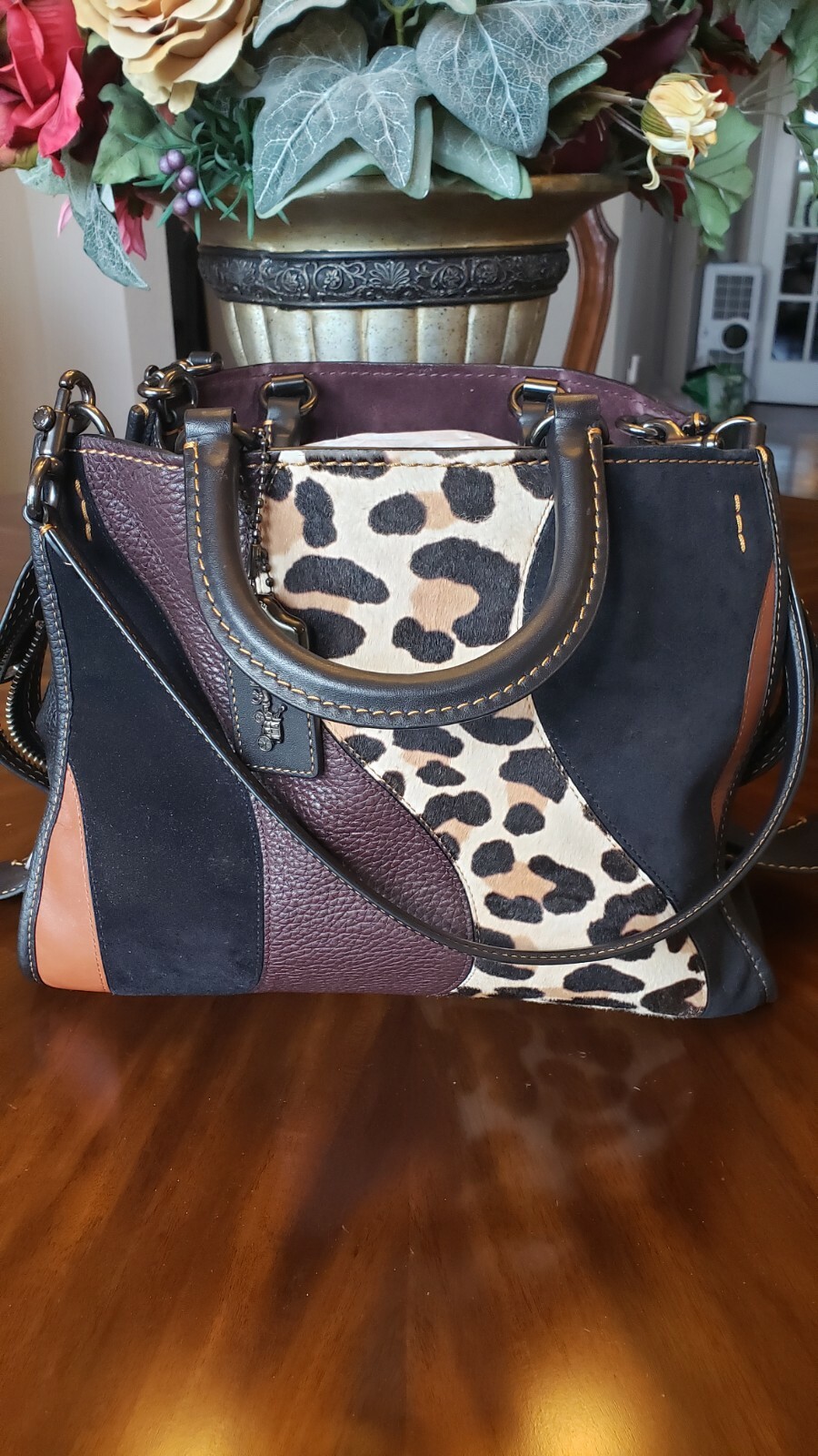 COACH ROGUE 1941 LEOPARD PATCHWORK SUEDE CALF'S H… - image 1