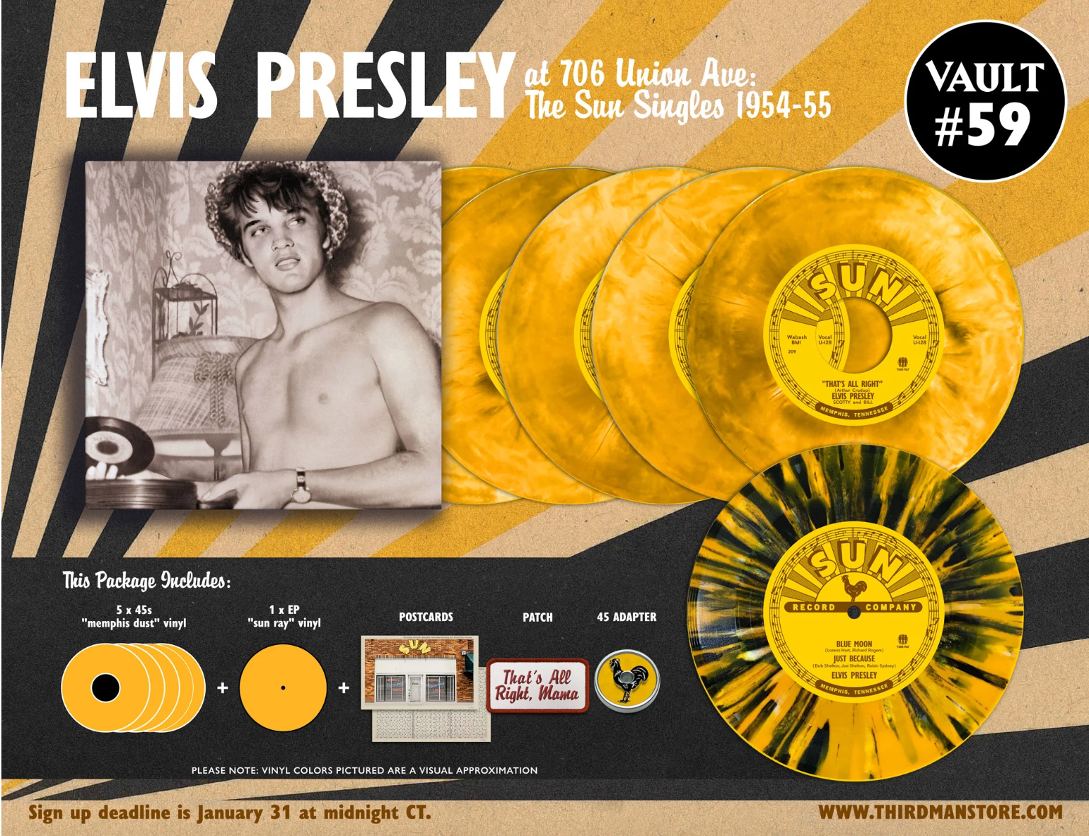 Elvis Presley At 706 Union Ave: The Sun Singles - Third Man Vault #59 - New