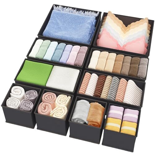 Drawer Organizer for Clothes, 10 Pack Underwear Drawer Organizer, Dresser