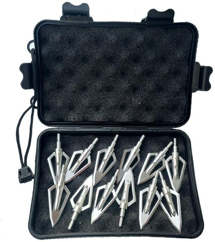 12pcs Pfeilspitzen Jagdspitzen 2 Klingen 100 Grains Broadhead Box Armbrustbolzen - Bild 6 von 18