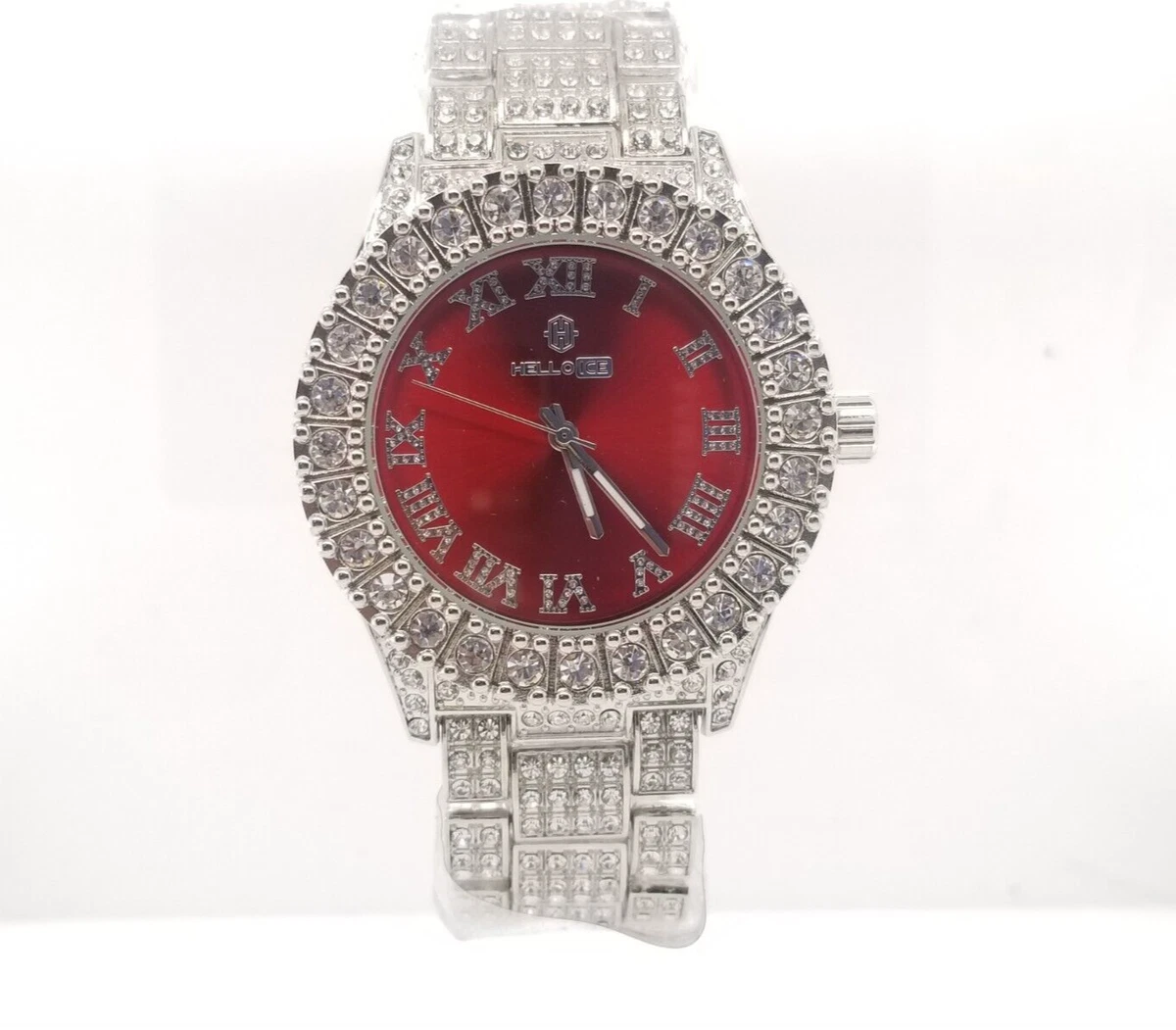 Gold watch shop red face