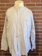 Ralph Lauren Cotton Long Sleeve Button Down Shirt Mens 2XL Classic Fit Vintage