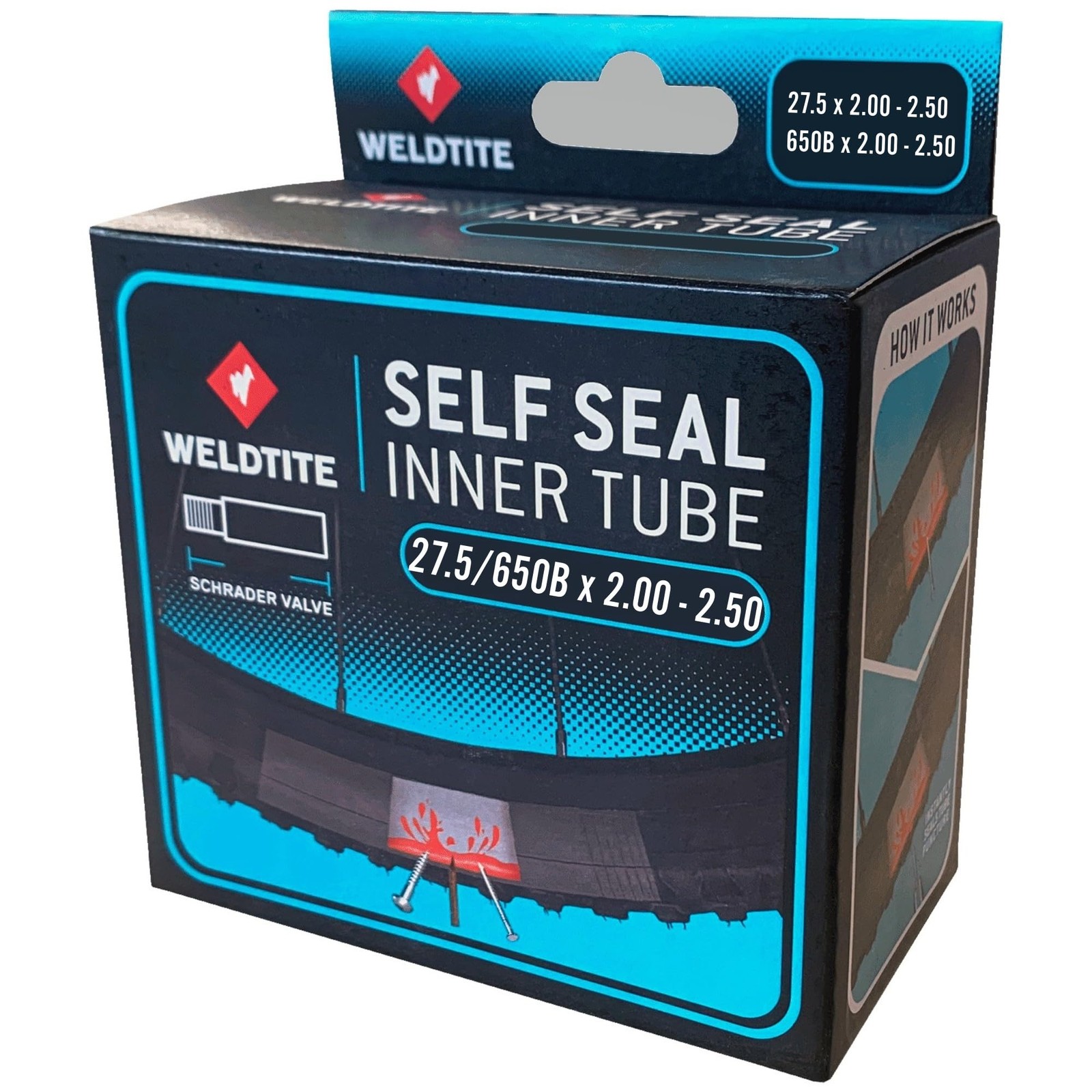WELDTITE Self Sealing Bike Inner Tube - Enhanced 699 x 51-64 mm, Black