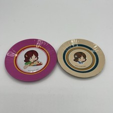 RARE Vintage 1979 Miss Merry  s Metal Toy plates lot of 2