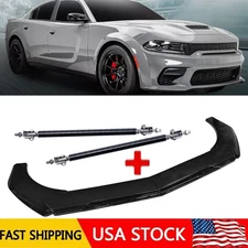 Front Bumper Lip Splitter Spoiler Glossy Black Body Kit For Dodge Charger 06-14