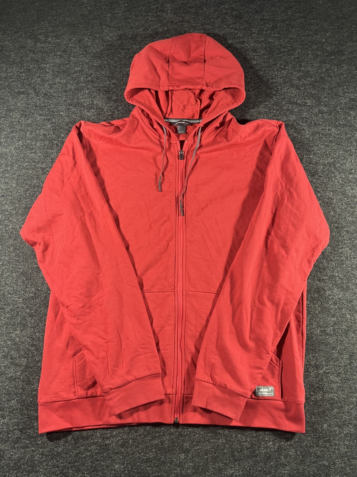 Eddie Bauer Full Zip Hoodie Jacket Men’s Tall XL Red Fleece Lined