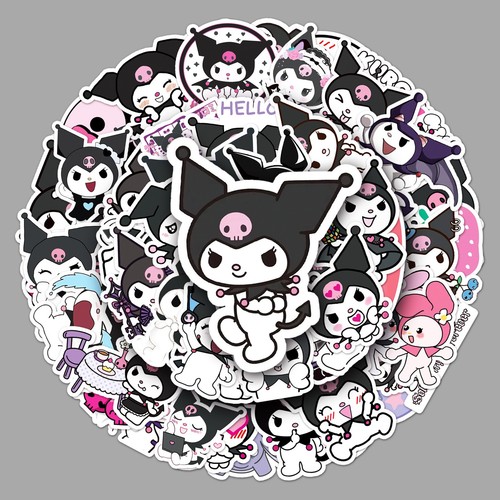 50 STCK. Kuromi Cartoon Anime Aufkleber Skateboard Laptop Fahrrad Decals Pack