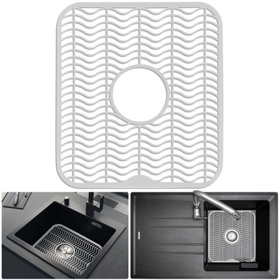 DecorRack White Sink Protectors for Kitchen, Plastic 12'' x 11'' Dish Rack, Protec