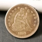 1876 S 25c Seated Liberty Silver Quarter Dollar Coin ( KM.#A98 )