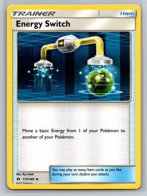 Energy Switch 117/149 Pokemon Card Sun & Moon Trainer Item Uncommon TCG