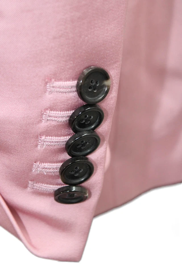 ALC Womens Satin Double Breasted Pocketed Notched Collar Blazer Pink Size 0 - Image 4 of 4