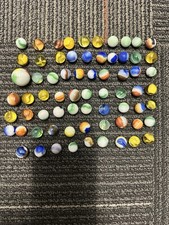 Vintage Marble Lot Of 69 Marble King Akro Agate Swirl Assorted Sizes Rare