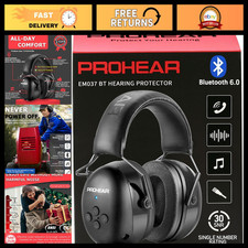 Bluetooth Hearing Protection Headphones, 30dB Noise Reduction Ear Muffs, 120H Pl