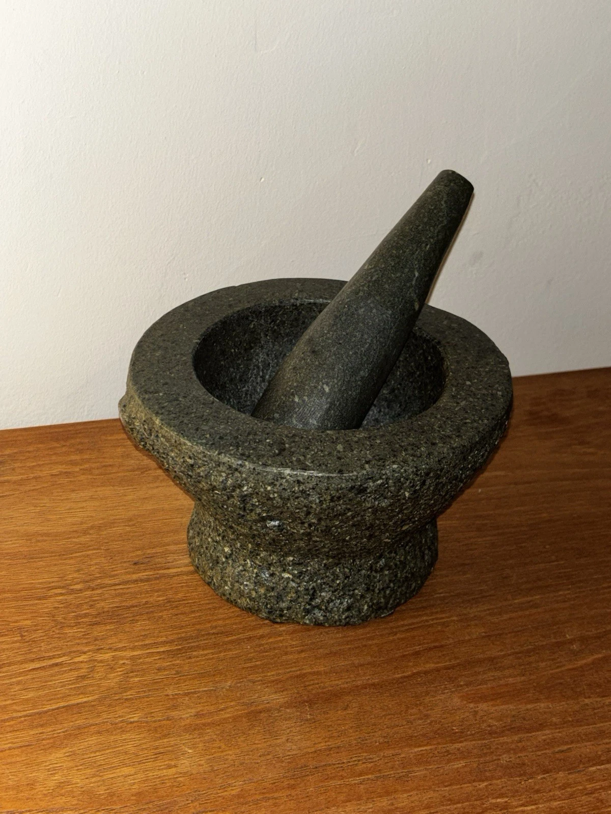 Vintage XL Extra Large Green Granite Mortar and Pestle 8" HEAVY