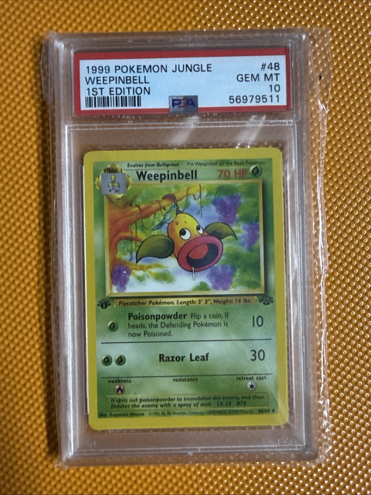 Weepinbell 1999 1st Edition Jungle PSA 10 #48