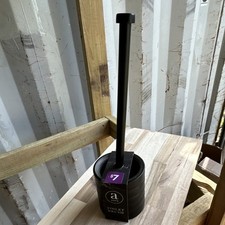 Aura Toilet Brush Holder Set Black Matte Modern Free Standing Plastic