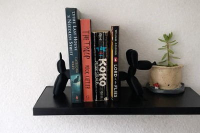 **Ballon Hund Buchstützen - modernes dekoratives Buchstützen-Set, mehrere Farboptionen**