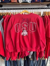 Vintage 90s Ohio State Buckeyes Brutus Red Crewneck Sweatshirt L Made In USA