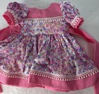Handmade Pink Floral dress W/Trim made to fit 18" dolls Including American Girl