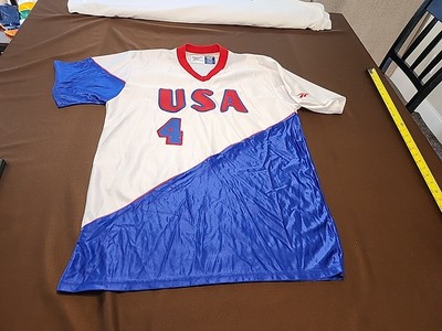 USA BASKETBALL Reebok Olympics Shooting Shirt Warm Up Size 42 #4 Allen Iverson