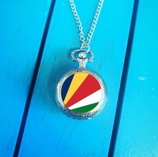 Seychelles Flag Pocket Watch. Seychellois Gift for Him. Patriotic Christmas Gift