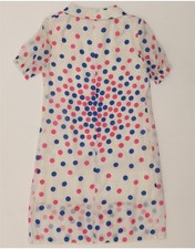 VINTAGE Womens Sheath Dress UK 12 Medium White Polka Dot DV38