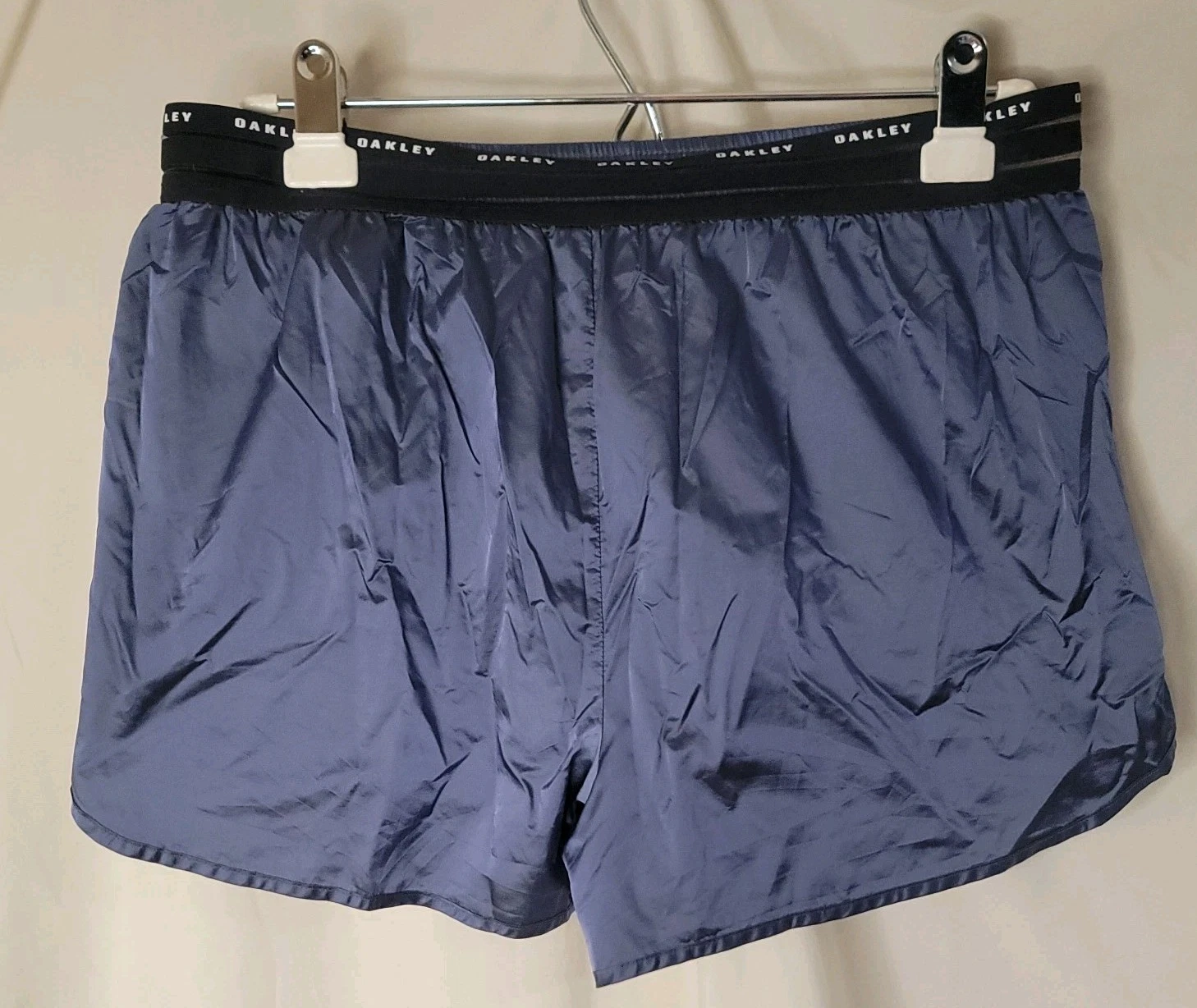 Oakley Mens Large Blue Nylon Running Shorts Logo Waist Athletic Y2K