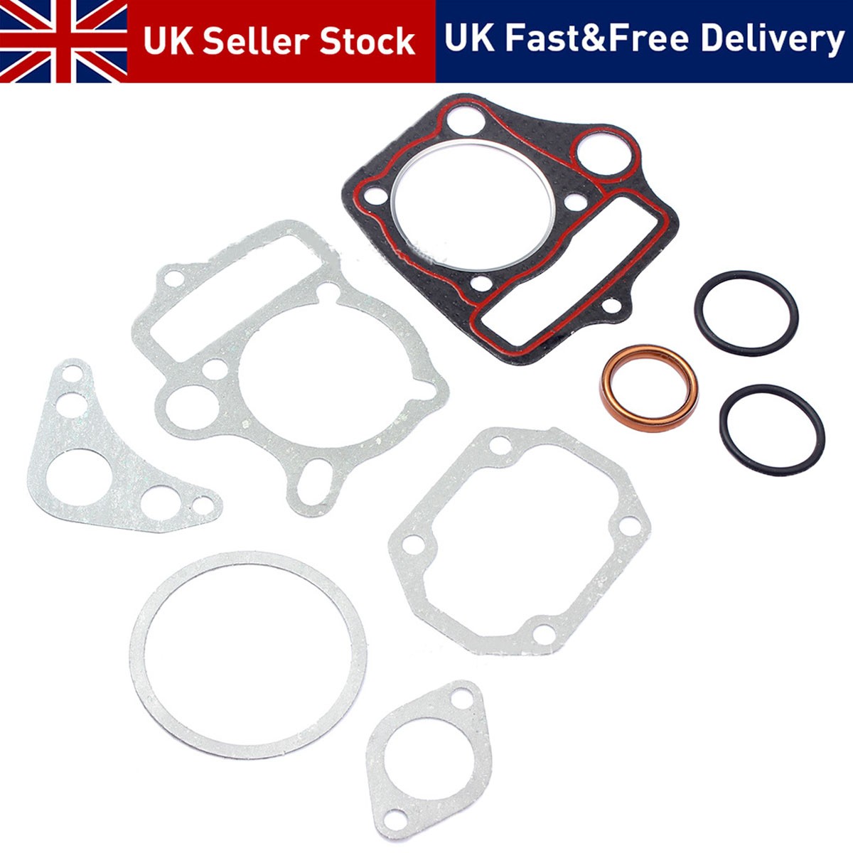 110cc 125cc Pit Dirt Bike Gasket Set Top End Head Base 52.4mm Round Oil Hole 4T