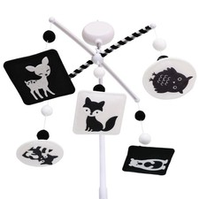 Montessori Mobile, Black and White Mobile for Baby with Music - Woodland Baby...