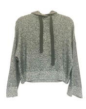 Women  s Gray Heathered Knit Hooded Pullover Hoodie w/ Drawstring Size M