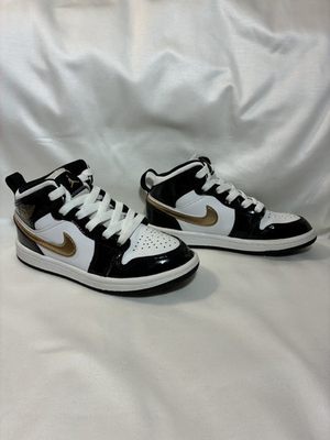 #ad Nike Air Jordan 1 Mid SE Black Gold BQ6932 007 Sneakers Kids 11C $21.00