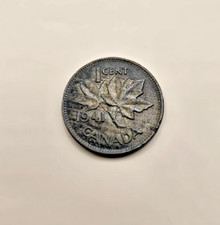 Vintage 1941 Canada One Cent (1c) Coin/King George The Sixth/VI/Maple Leaf
