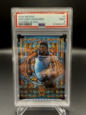 Anthony Edwards 2024-25 Panini Mosaic Stained Glass #5 PSA 9 Timberwolves